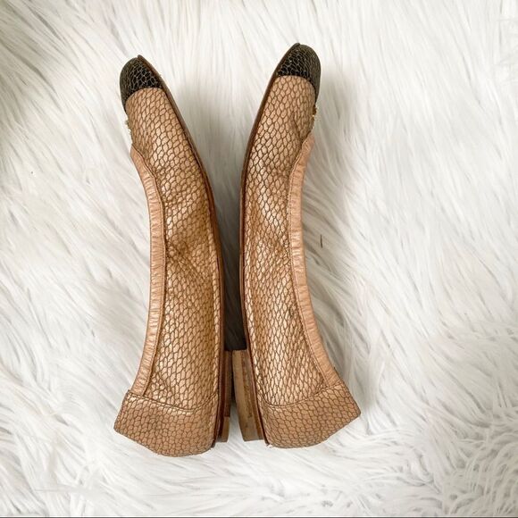 CHANEL tan black python ballerina flats 6 - Picture 4 of 9